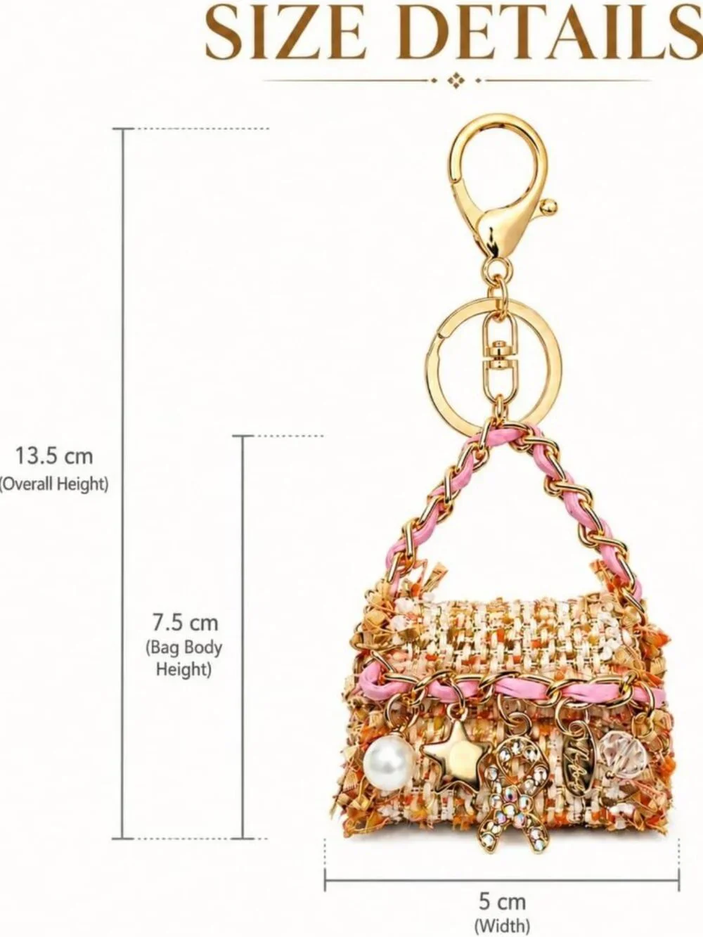 Chic Tweed Check Mini Bag Keychain | Stylish Accessory for Everyday Use